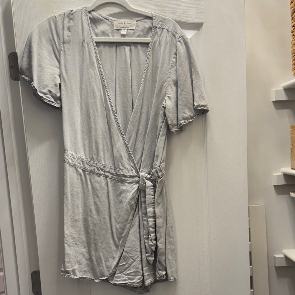 Gray Wrap Dress/ Romper